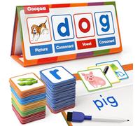 Coogam Magnetic Desktop Reading and Spelling Toy for 1 2 3 Year Olds | Alphabet Flash Cards Toys, Scrabble Letters, Educational Phonics Games Toy Gift for 3 4 5 Year Old Kids Toddlers