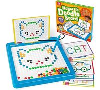 Coogam Magnetic Drawing Board, Large Magnet Doodle Board with Pen and Dot Beads, Color Shape Pattern Art Pad, Educational Traveling Toy Gift for 3 4 5 6 Years Old Toddlers