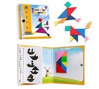 Coogam Magnetic Travel Tangram Puzzles Book Games IQ Educational Toys for Kids Adults (360 Patterns)