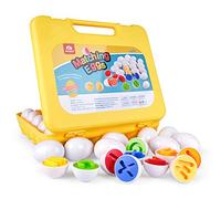 Coogam Matching Eggs Toy 26PCS ABC Alphabet Letters Color Recoginition Sorter Puzzle Easter Travel Bingo Game Uppercase Learning Educational Fine Motor Skill Gift for Toddler Kids
