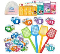 Coogam Math Counting Game, Math Manipulative Learning Swat The Fly Cards, Practice with Addition, Subtraction, Multiplication & Division, 1st 2nd & 3rd Grade Educational Toy for Homeschool