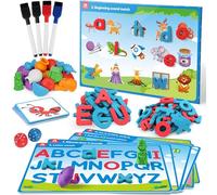 Coogam Preschool Alphabet Learning Playset, Magnetic Letter Matching Game, Educational ABC Recognition with 6 Activity Cards, Phonic Manipulative Autism Toy for Children Aged 3+