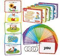 Coogam Sight Words Educational Flashcards, 220 Dolch Sightwords Game with Pictures & Sentences, Literacy Learning Reading Cards Toy for Kindergarten, Home School Kids 3 4 5 Years Old