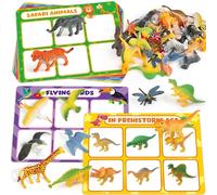 Coogam Sorting Toys for Toddles, Animals Dinosaurs Birds Insects Matching Game Playset, Fine Motor Learning Activities Educational Toy Gift for Year Old Kids