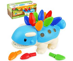 Coogam Spike The Ankylosaurus SensoryToys 13 Pcs, Counting Dino Color Recognition Fine Motor Skills Educational Gift Game for 2 3 4 Years Old Toddlers Kids