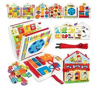 Coogam Toddler Felt Busy Book, Activity Busy Sensory Boards Fine Motor Skill Quiet Book Car Travel Busy Binder Autism Toys Preschool Learning Educational Toy Gift for 3 4 5 Year Old