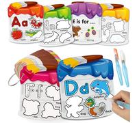 Coogam Water Painting Cards with Learning Alphabet, Reusable Aqua Painting Doddle Vocabulary Flash Cards, ABC Words Learning Educational Montessori Toy Gift for 3 4 5 Year Old Kids