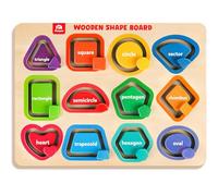 Coogam Wooden Color Shape Puzzles for Toddlers, Sorting and Stacking Montessori Peg Board Matching Game Activities, Fine Motor Educational Learning Toys for Kids 3 4 5 Year Old
