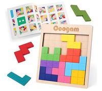 Coogam Wooden Tangram Puzzle Pattern Blocks Brain Teasers Game