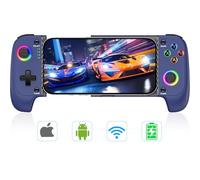 Coogamefly Handy Controller, Bluetooth Controller für Mobiltelefone mit Hall Effekt Joystick ohne Totzonen, Handy Game Controller für iPhone mit Turbo für PS Remote Play/Xbox Cloud,Blau