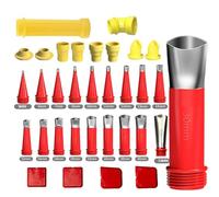 Coogime Silicone Stainless Steel Nozzles, 32 Pieces Universal Integrated Rubber Nozzle Tool Kit, Cartridge Tips, Stainless Steel Nozzles, Silicone Tips, Sealing Finisher One-Piece, Sealing Finisher