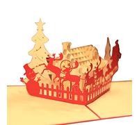 Coohom 3D pop-up Christmas Card, Creative Three-Dimensional Christmas Card, Holiday Greeting Card