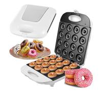 Cook 16 Mini Donuts at Once, Non-Stick Coated Donut Baking Machine, Household Donut Snack Machine with 16 Holes, Double-Sided Heating, for Maker Nuts or Vegan Donuts