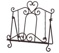 Cook Book Stand Ornamental Recipe Book Holder Cast Iron Kitchen Worktop Cookbook iPad Tablet Holder Stand with Weighted Page Holders Mothers Day Kitchen Gift (Brown)