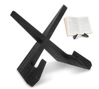 Cook Book Stand, Wooden Recipe Book Holder Under Cabinet Cookbook Holder for Kitchen Counter, Rustic Cook Books Holders Stand Multifunctional Display