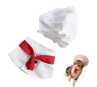 Cook Cat Costume, Pet Chef Hat Costume Set Cute Stylish Size Adjustable Washable Pet Clothes with Cook Hat Kitten Cosplay Clothing Puppy Chef Shirt for Cat Dog(S)