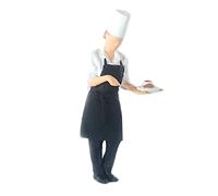 Cook Chef Figurines Building Scene 1:64 Scale Painted Figures Chef Black, Platter Chef
