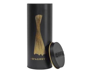 COOK CONCEPT, BT6814 Elegant Metal Spaghetti Box with Modern Design, Optimal Protection Against Moisture, Easy to Clean, Generous Capacity, Airtight, Black and Gold, 1.5 L