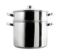 Cook Concept, KC0006, Metal Couscous Maker with Glass Lid, Capacity 8L, Compatible with All Cookers, Optimal Cooking, Functional Design, Perfect for Various Dishes, Silver 8L Silver