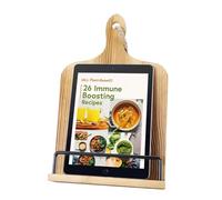 Cook Farmhouse Book Holder - 8.86x14.57x1.97in Wood Recipe Holder, Cookbook Storage Organizer, Rustic Kitchen Counter Stand Display | Culinary Book Rest for Home Chef Meal Prep Countertop Accessory