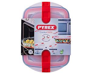 Cook & Head Set of 2 Rechth Schalen 28 x 20 x 8 (2.5 L) + 23 x 15 x 4 (0.8 L) Pyrex 913S065 (5)
