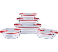 Cook&Heat - Lot de 5 boites de conservation en verre avec Lid à valves vapeur