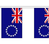 Cook Islands Bunting - 9 Metre Bunting - Polyester - 30 Flags Per 9M Length - FlagSuperstore