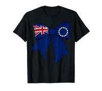 Cook Islands Cook Islander Pride Flag Girl Coquette Bow T-Shirt