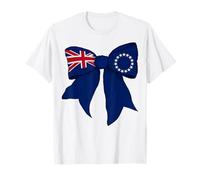Cook Islands Cook Islander Pride Flag Girl Coquette Bow T-Shirt