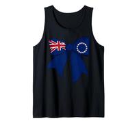 Cook Islands Cook Islander Pride Flag Girl Coquette Bow Tank Top