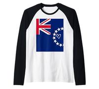 Cook Islands Flag Cook Islander Heart Proud National Day Raglan Baseball Tee