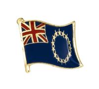 Cook Islands National Flag Metal Enamel Lapel Pin Badge - 1.9 x 1.6 cm Blue Ensign with Stars - Hard Enamel Finish with Secure Clasp for National Pride, Travel, Events, and Collectors