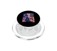Cook Islands USA Flag Distressed - Half American PopSockets PopGrip for MagSafe