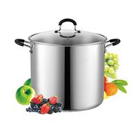 Cook N Home 02441 Stockpot Saucepot with Lid Induction Compatible, 12 quart, Metallic