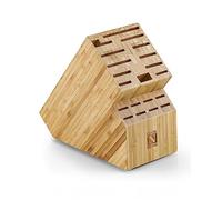 Cook N Home Bamboo Knife Storage Block Without Knives, 20 Slot Universal Knife Holder Countertop Butcher Block Knife Stand for Easy Kitchen Storage
