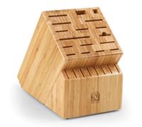Cook N Home Bamboo Knife Storage Block Without Knives, 25 Slots Universal Knife Holder Countertop Butcher Block Knife Stand for Easy Kitchen Storage