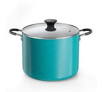 Cook N Home Nonstick Stockpot with Lid 10.5-Qt, Professional Deep Cooking Pot Cookware Canning Stock Pot with Glass Lid, Turquoise