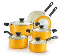 Cook N Home Pots and Pans Set Nonstick, 10-Piece Ceramic Kitchen Cookware Sets, Nonstick Cooking Set with Saucepans, Frying Pans, Dutch Oven Pot with Lids, Yellow