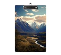 Cook National Park Mountain Landscape Clipboard Sturdy Low Profile Clip Clipboards Hanging Hole with Hanging Clipboard Acrylic Clip Board Holds 100 Sheets12.5x8.5In