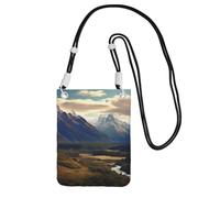Cook National Park Mountain Landscape Crossbody Phone Bag for Women Men Waterproof Mini Cellphone Purse Wallet Small Crossbody Bags with Adjustable Strap Travel Cell Phone Pouch Belt Pouch