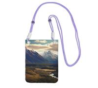 Cook National Park Mountain Landscape Crossbody Phone Bag for Women Men Waterproof Mini Cellphone Purse Wallet Small Crossbody Bags with Adjustable Strap Travel Cell Phone Pouch Belt Pouch