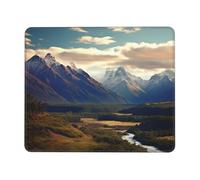 Cook National Park Mountain Landscape Mouse Pad with Stitched Edge, Personalized Computer Mouse Mat with Non-Slip Rubber Base, Waterproof Gaming Mousepad for Laptop, Office Home 7.9 x 9.5 in