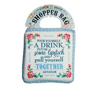 Cook Shop 207010024 "Pour Yourself a Drink" Shopper Bags, Pale Blue Pastel