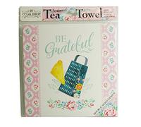 Cook Shop 207030017 "Be Grateful Tea Towels, Polyester, Pale Pink Pastel