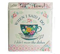 Cook Shop 207030022 "When I Said I do Tea Towels, Polyester, Pale Pink Pastel