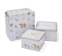 Cook Smart England Set of 3 Cake Storage Tins | British Designed Nesting Cake Tins for Cakes & Biscuits (Buttercup Farm)