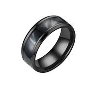 Cook Things Stainless Rings for Women Men Size 6 13 Width 8MM 6 Colors Ring Exquisite Black Sandblasted Rings Hoop Jewelry, 8, Stainless Steel, No Gemstone