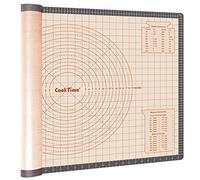Cook Time Silicone Pastry Mat 36 x 24 Inch - Larger Non Slip Dough Sheet Mat with Measurement, Perfect for Making Pie, Pizza (Gray)