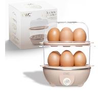 COOK WITH COLOR 350W Electric Double Layer Egg Cooker - Egg Boiler for Hard Boiled, Soft Boiled, and Omelettes, 6.1x6.1x8.7, Dusty Rose