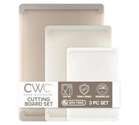 COOK WITH COLOR Extra Large Cutting Board Set, Jumbo-Sized Boards with Rubber Border for Enhanced Cooking Experience, 3-Piece, Brown